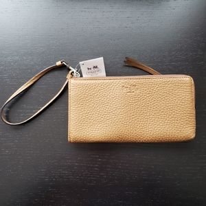 Coach Zippy Pebbled Leather Wallet and Wristlet